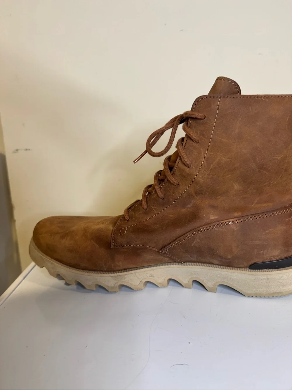 Sorel Kezar Tall Waterproof Men’s Size 12 Brown Leather Boots NM4585-242